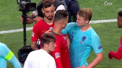 Cristiano Ronaldo (Juvnetus) y Matthijs de Ligt (Ajax), durante el Portugal 1-0 Holanda.