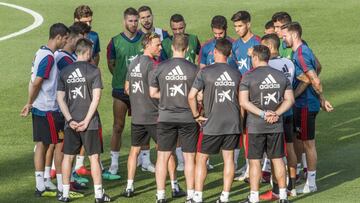 Luis Enrique en una concentración de la Selección.