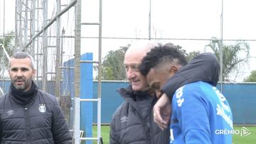 Felipe Scolari y Miguel Angel Borja en Gremio