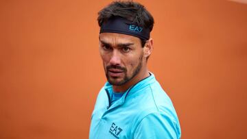 El tenista italiano Fabio Fognini, durante su partido ante Bernabe Zapata en el Barcelona Open Banc Sabadell 2021.