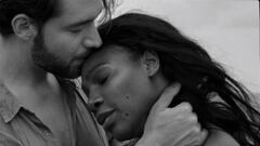 La tenista estadounidense Serena Williams y su prometido, el cofundador de Reddit Alexis Ohanian posando para Vanity Fair