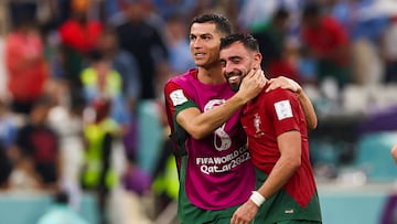 Cristiano Ronaldo y Bruno Fernandes, protagonistas del partido.