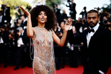 Leila Depina durante la alfombra roja del Festival de Cannes 2023.