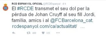 El mundo del deporte despide a Johan Cruyff en las redes sociales