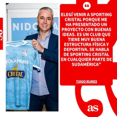 Tiago Nunes, a AS: “Se habla de Sporting Cristal en Sudamérica y muchas partes del mundo”