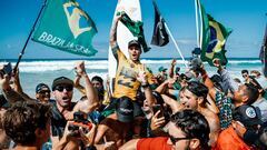 El surfista brasile&ntilde;o Gabriel Medina gana el t&iacute;tulo de campe&oacute;n del mundo de surf 2018 en las semifinales del Billabong Pipe Masters celebrado en Pipeline (Oahu, Haw&aacute;i).