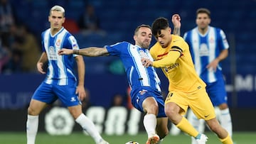 Pedri, en el encuentro ante el Espanyol.