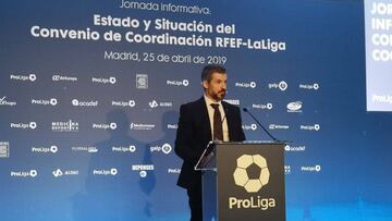 David Jiménez, en una charla sobre el Convenio de Coordinación entre la Federación y LaLiga.