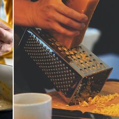 Este rallador 6 en 1 evita que manches la cocina gracias a su contenedor incorporado