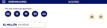 Euromillones: comprobar los resultados del sorteo de hoy, viernes 16 de diciembre