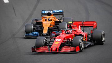 Charles Leclerc (Ferrari), antes de perder la posición con Carlos Sainz (McLaren).