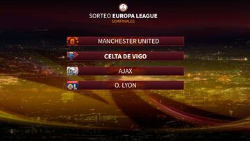 Celta, Manchester United, Ajax y Lyon, en el sorteo de semifinales