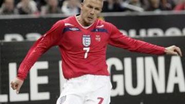 <b>CENTENARIO.</b> David Beckham ya ha jugado 100 veces con Inglaterra.