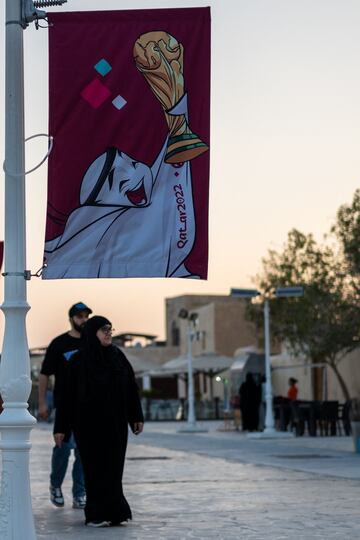 Las calles de Doha ya están listas y lucen de gala para el comienzo del Mundial de Qatar el próximo 20 de noviembre.