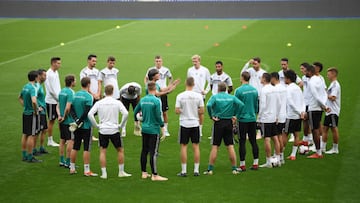 La selección alemana en el entrenamiento.