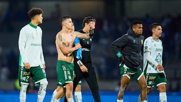 James Rodriguez of Leon during the Quarter-Final second leg match between Cruz Azul and Leon as part of the Liga BBVA MX, Torneo Clausura 2025 at Olimpico Universitario Stadium on May 11, 2025 in Mexico City, Mexico.