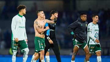 James Rodriguez of Leon during the Quarter-Final second leg match between Cruz Azul and Leon as part of the Liga BBVA MX, Torneo Clausura 2025 at Olimpico Universitario Stadium on May 11, 2025 in Mexico City, Mexico.