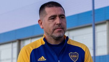 Juan Román Riquelme en el predio de entrenamientos de Boca Juniors.