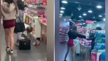 Lamentables imagénes del atraco y agresión de unas adolescentes a una tienda asiática en Bilbao