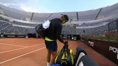 La mascarilla de Nadal en su vuelta que causa sensación