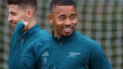 Gabriel Jesus, jugador del Arsenal, durante un entrenamiento.