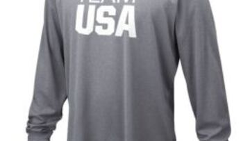 Camiseta de manga larga de Nike para el equipo ol&iacute;mpico de Estados Unidos. Brasil ha pedido a la marca m&aacute;s camisetas de manga larga para sus deportistas.