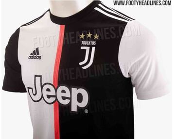 La nueva camiseta de la Juventus de Turín no gustará a los nostálgicos del conjunto italiano ya que suprime las míticas rayas negras y blancas de la elástica. Además la franja rosa que se sitúa en el centro sirve como separador de los colores míticos del club. 