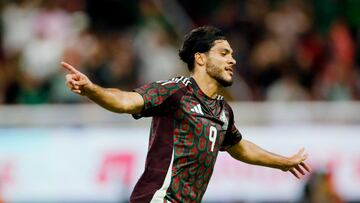 Soccer Football - International Friendly - Mexico v United States - Akron Stadium, Guadalajara, Mexico - October 15, 2024 Mexico's Raul Jimenez celebrates scoring their first goal REUTERS/Fernando Carranza