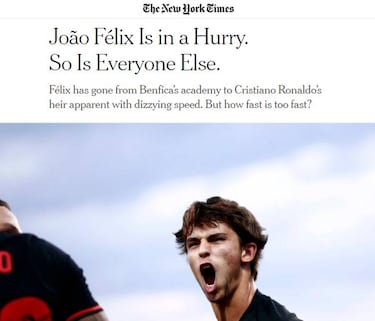 El NY Times se rinde a João Félix: "Te enamora a primera vista..."