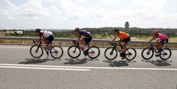 El grupo de la escapada durante la etapa