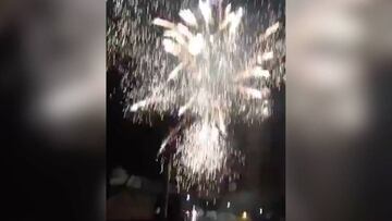 Cuatro detenidos por lanzar fuegos artificiales en el hotel del Real Madrid