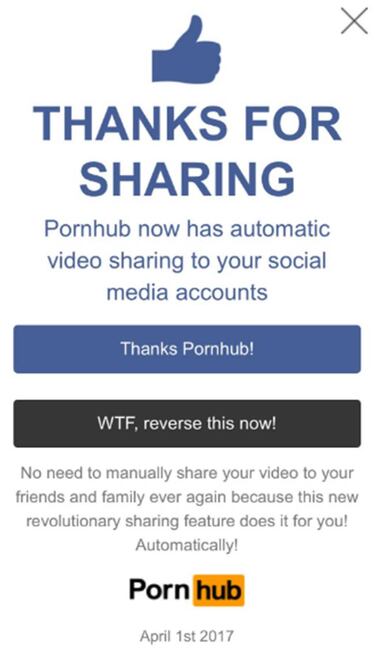 PornHub atemoriza a sus usuarios con una inocentada