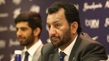 Al-Thani durante una rueda de prensa