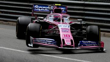 MONTE-CARLO, MONACO - MAY 26: Lance Stroll of Canada driving the (18) Racing Point RP19 Mercedes on track during the F1 Grand Prix of Monaco at Circuit de Monaco on May 26, 2019 in Monte-Carlo, Monaco. (Photo by Charles Coates/Getty Images)