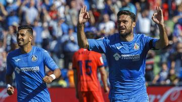 Jorge Molina celebra el segundo gol del Getafe.