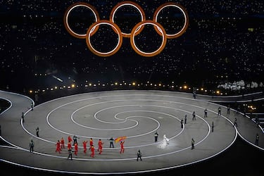 La delegación de España en el desfile de la ceremonia de apertura de los Juegos Olímpicos de Invierno.