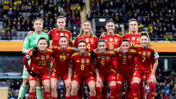 Once inicial de España en la vuelta ante Suecia en semifinales de la Nations League.