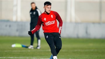 Petrovic durante un entrenamiento con el Granada.