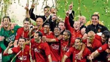 <b>VIGENTE CAMPEÓN. </b>El Manchester United celebra su título de 2008, que seguirá defendiendo a partir de febrero.