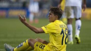 Denis Suarez en un partido con el Villarreal.