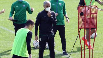 Sergio Pellicer en el entrenamiento del pasado viernes con el M&aacute;laga.