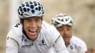 <b>A LA TERCERA...</b> Fue la vencida para David Herrero, ganador en Viana por delante de Luis León y de Bettini.