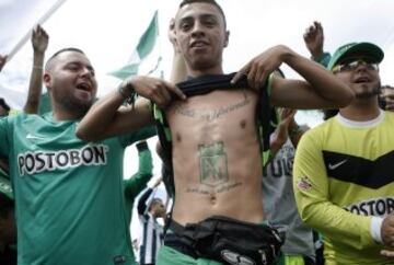 En imágenes el apoyo masivo de la hinchada a Atlético Nacional