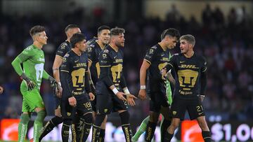 Arturo Ortiz, Juan Dinenno, Gustavo del Prete of Pumas during the game Pumas UNAM vs Guadalajara , corresponding to Round 08 of the Torneo Clausura 2023 of the Liga BBVA MX, at Olimpico Universitario Stadium, on February 18, 2023.

<br><br>

Arturo Ortiz, Juan Dinenno, Gustavo del Prete de Pumas durante el partido Pumas UNAM vs Guadalajara , Correspondiente a la Jornada 08 del Torneo Clausura 2023 de la Liga BBVA MX, en el Estadio Olimpico Universitario, el 18 de Febrero de 2023.