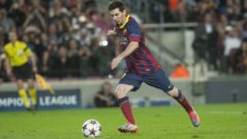 Leo Messi, durante un partido de la Champions.