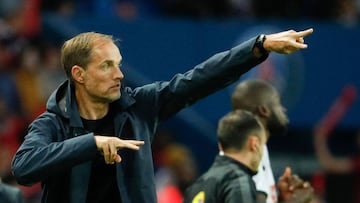 (FILES) In this file photo taken on October 05, 2019 Paris Saint-Germain's German coach Thomas Tuchel gestures during the French L1 football match between Paris Saint-Germain and Angers SCO at the Parc des Princes stadium in Paris. - Bayern Munich pr