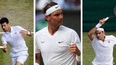 Djokovic, Nadal y Federer, en Wimbledon.