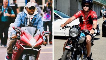 Hamilton y Vettel, en moto.