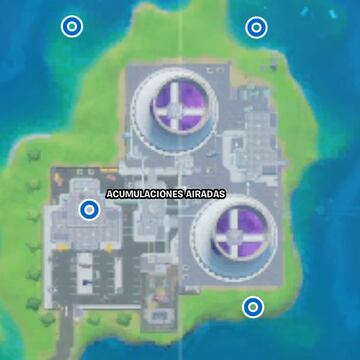 Ubicaciones de los c&iacute;rculos flotantes de Acumulaciones Airadas