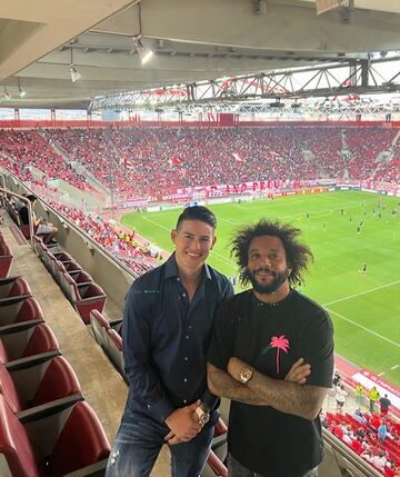James Rodríguez has linked up with former Real Madrid teammate Marcelo at Olympiacos 